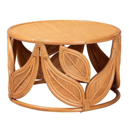 Bali & Pari Raflesia Modern Bohemian Natural Rattan Coffee Table 243-13589-ZORO